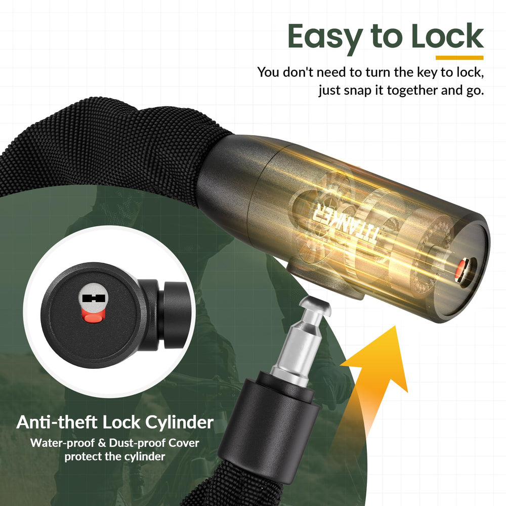 Titanker lock cylinder with dust cover protecting mechanism from debris