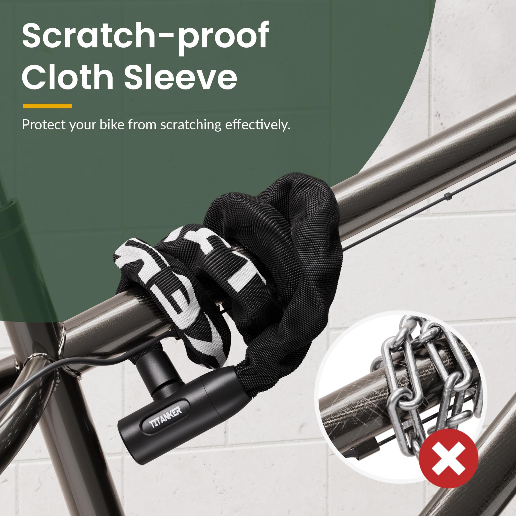 Titanker protective fabric sleeve close detail preventing rust and scratches
