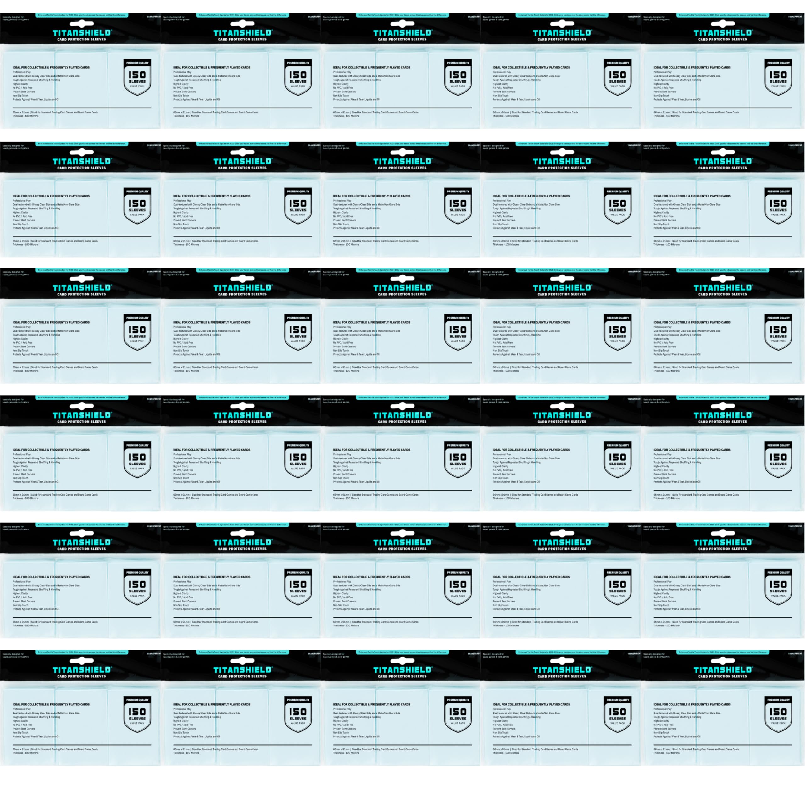 TitanShield front packaging showing quantity and clear sleeve visibility for storage