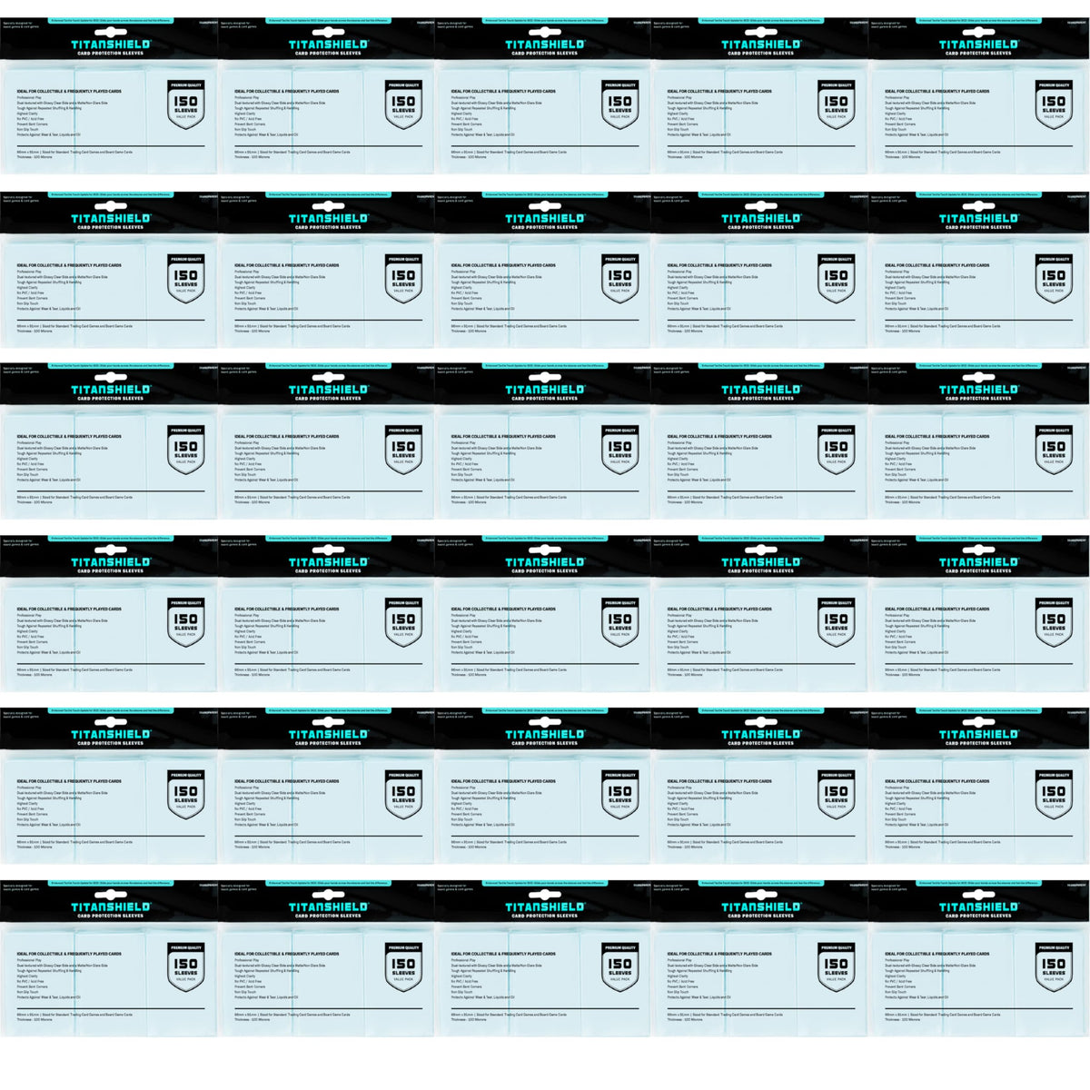 TitanShield front packaging showing quantity and clear sleeve visibility for storage