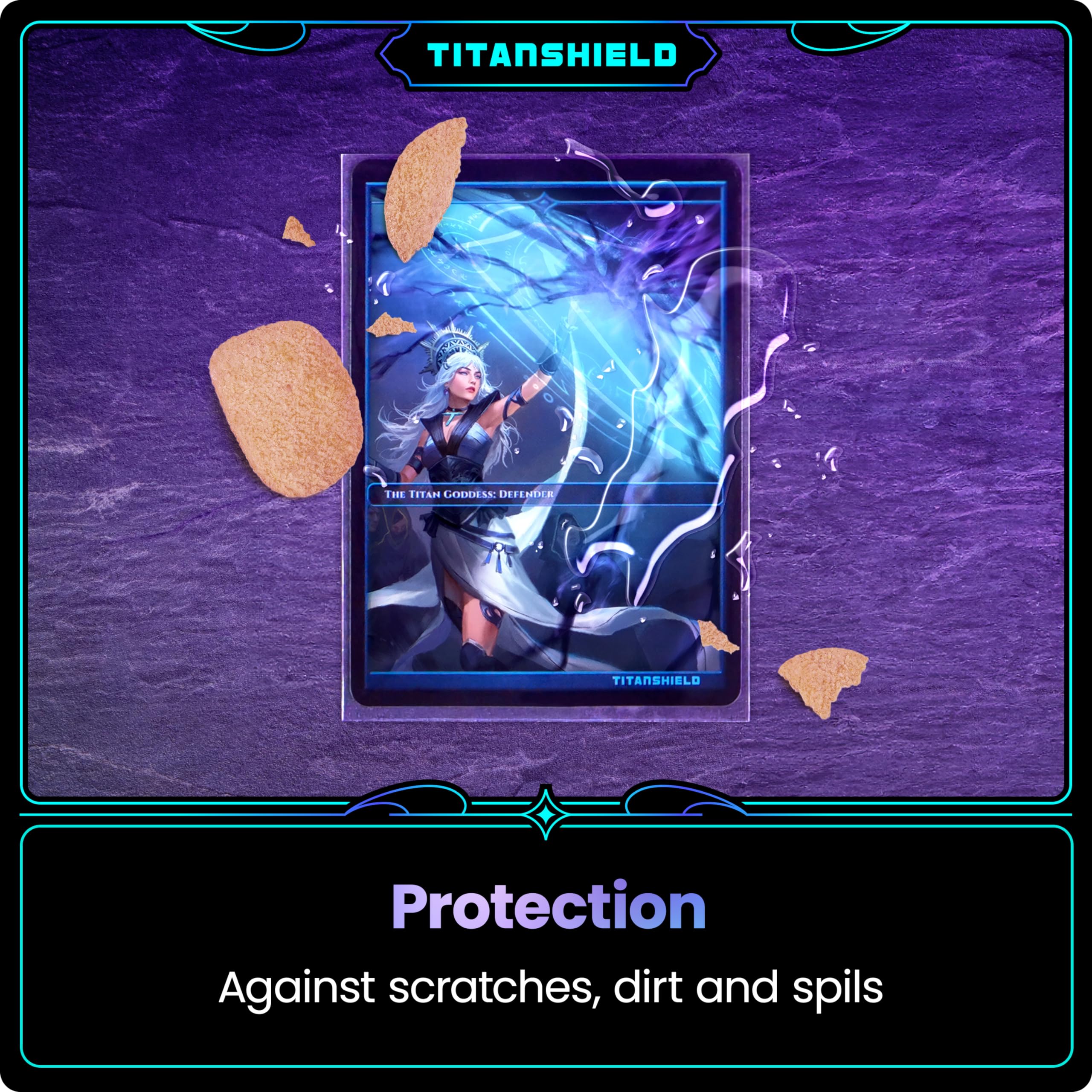 TitanShield edge view highlighting 100-micron thickness for stronger protection