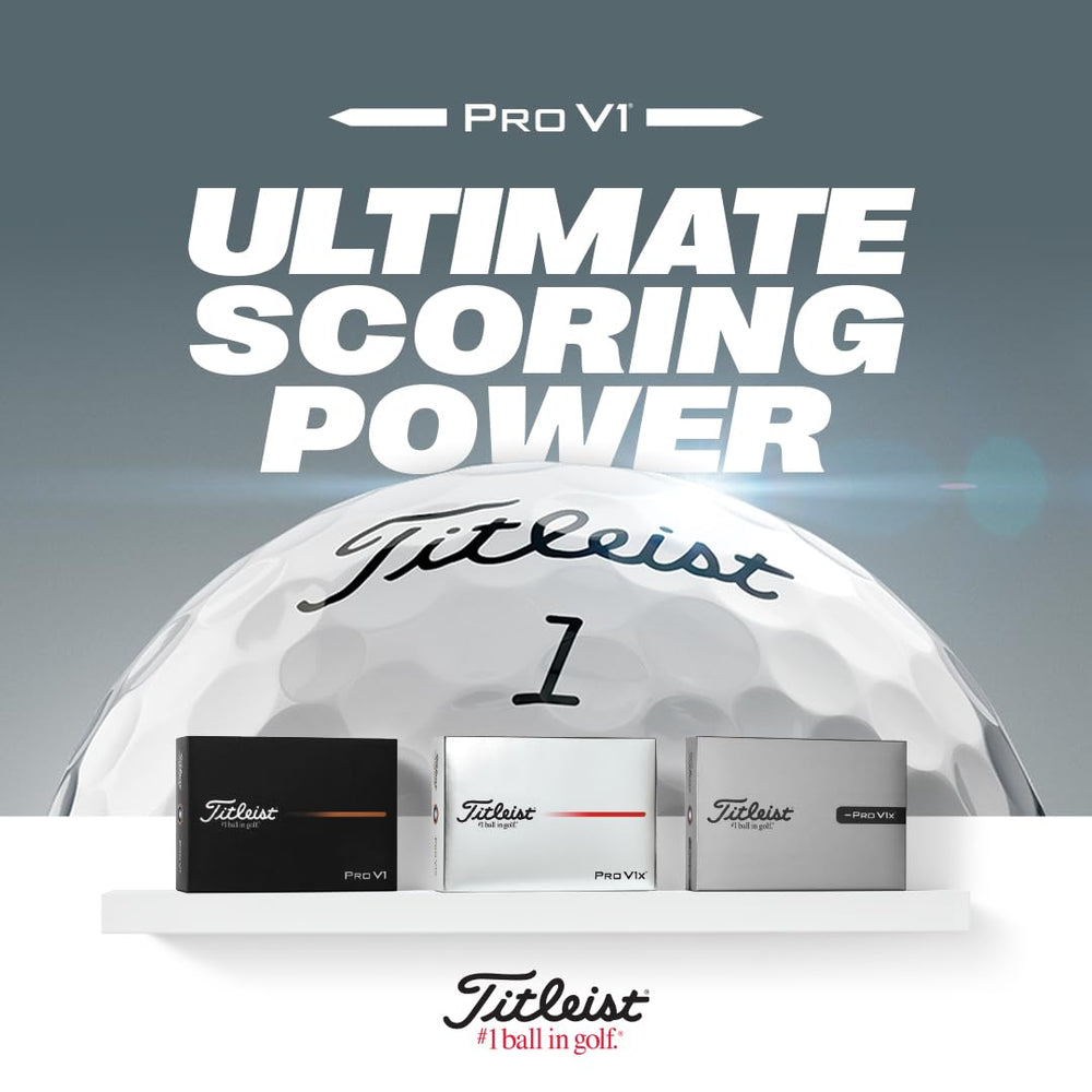 Titleist Pro V1 box opened contents displaying multiple balls for tournament readiness