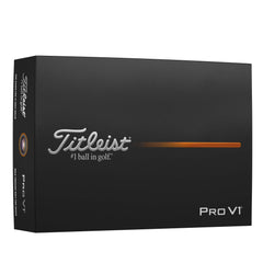 Titleist Pro V1 front packaging shows premium box and branding, conveys quality