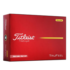 Titleist TruFeel yellow front view showing ball and package for easy identification