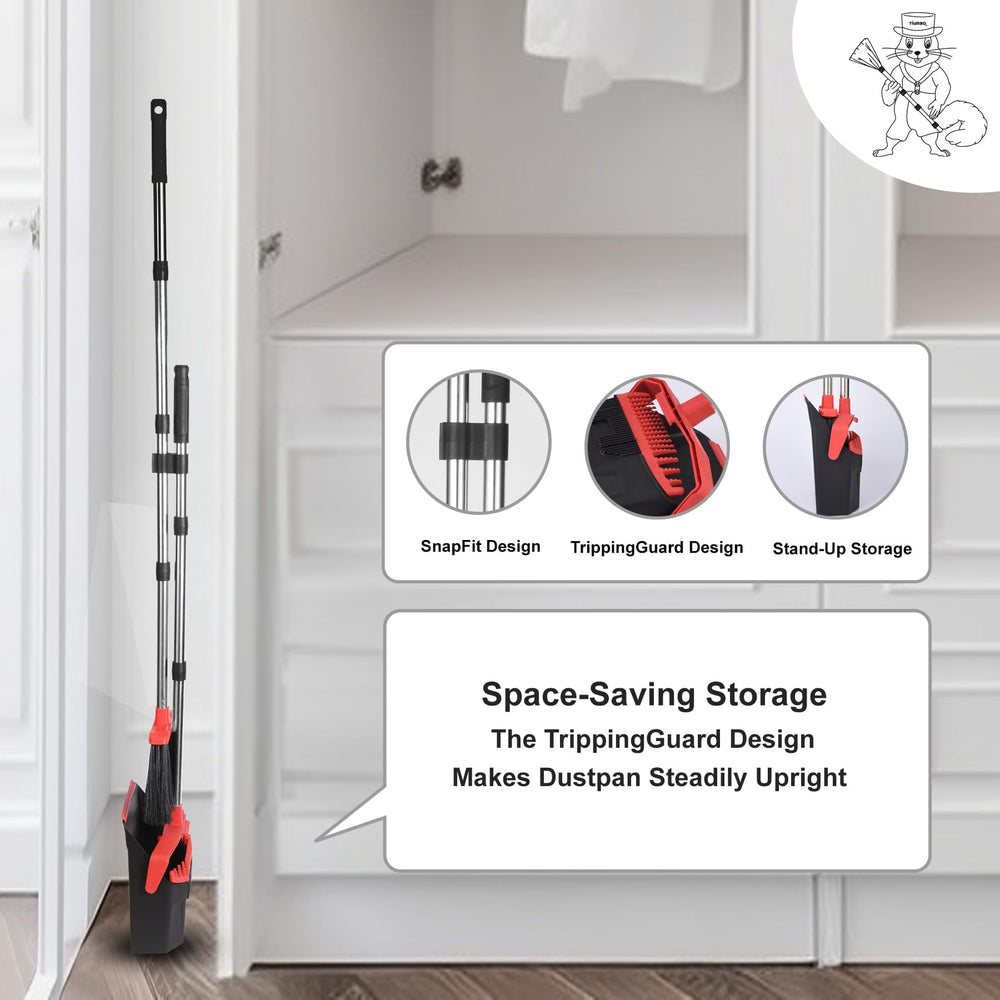 Tiumso broom sweeping kitchen floor for faster cleaning performance