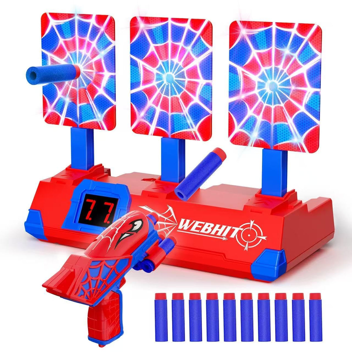 Tiyvnsi front packaging showing hero targets and contents for easy unboxing