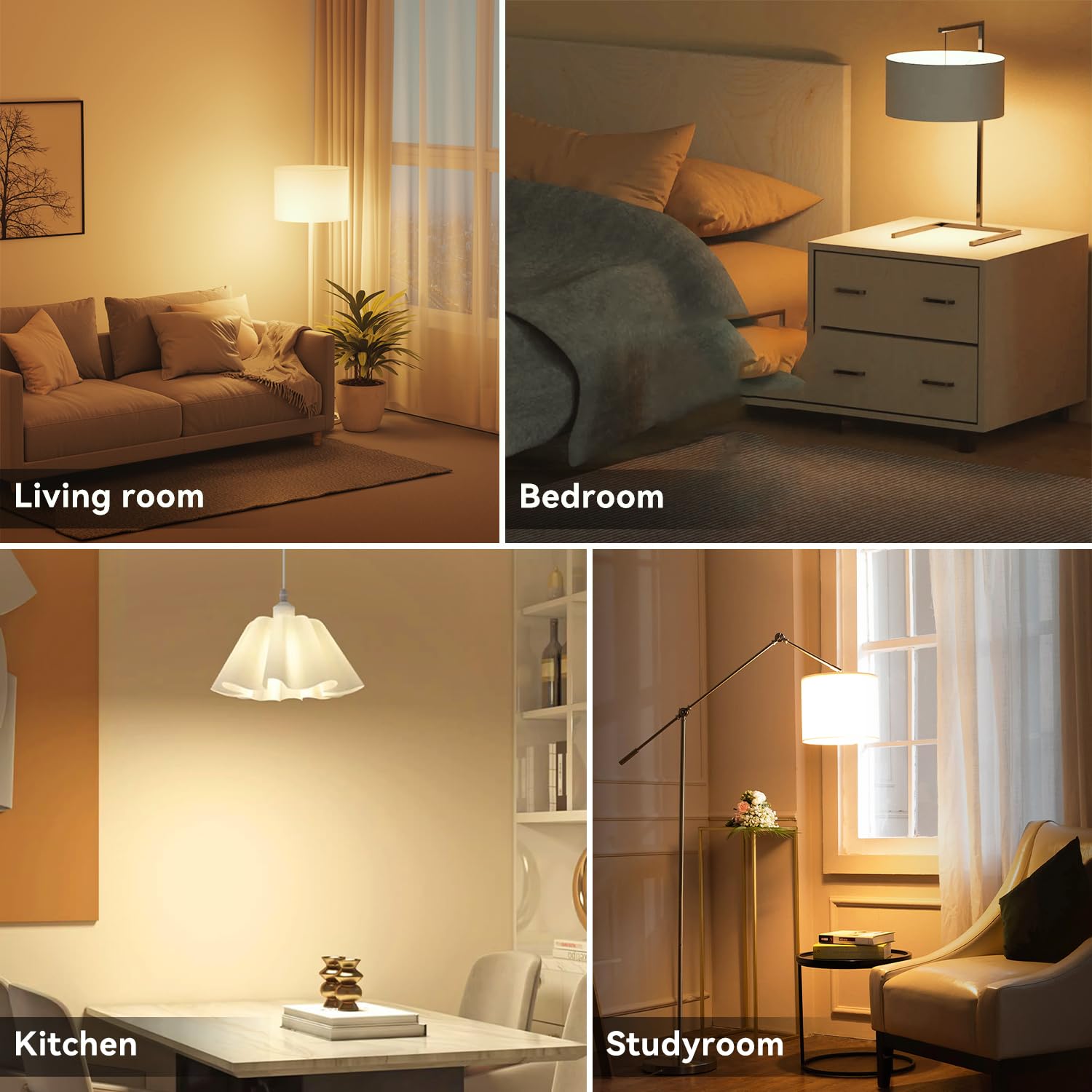 TJOY six bulbs laid out illustrating complete home set convenience