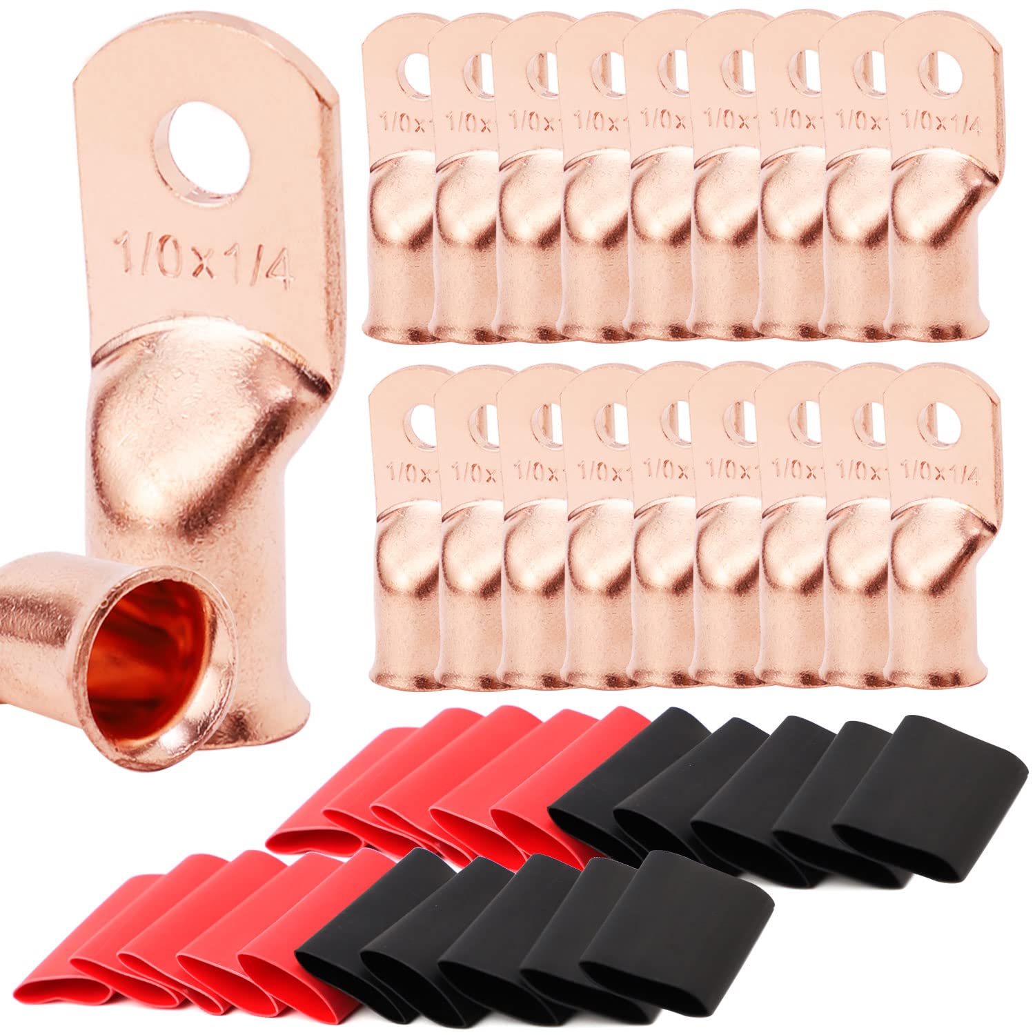 TKDMR front pack of 20 copper lugs and heat-shrink showing kit contents and convenience