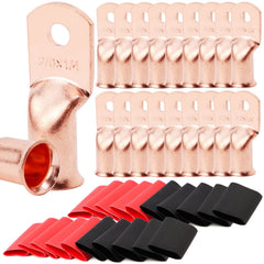 TKDMR front pack of 20 copper ring terminals and heat-shrink showing contents