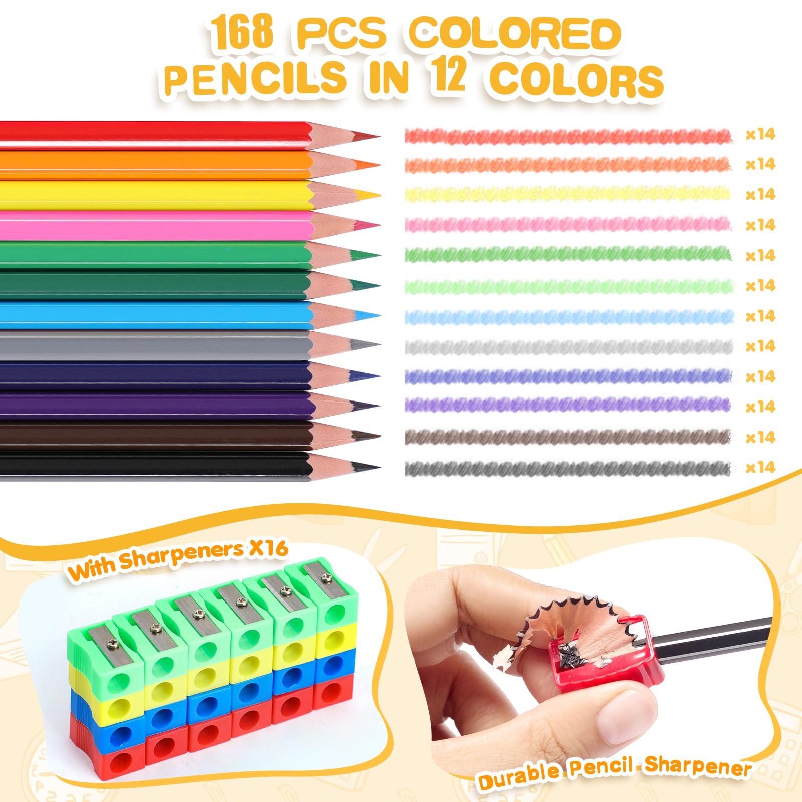 Toidgy close-up of 12 vibrant pencil cores showing true color payoff and smooth coverage