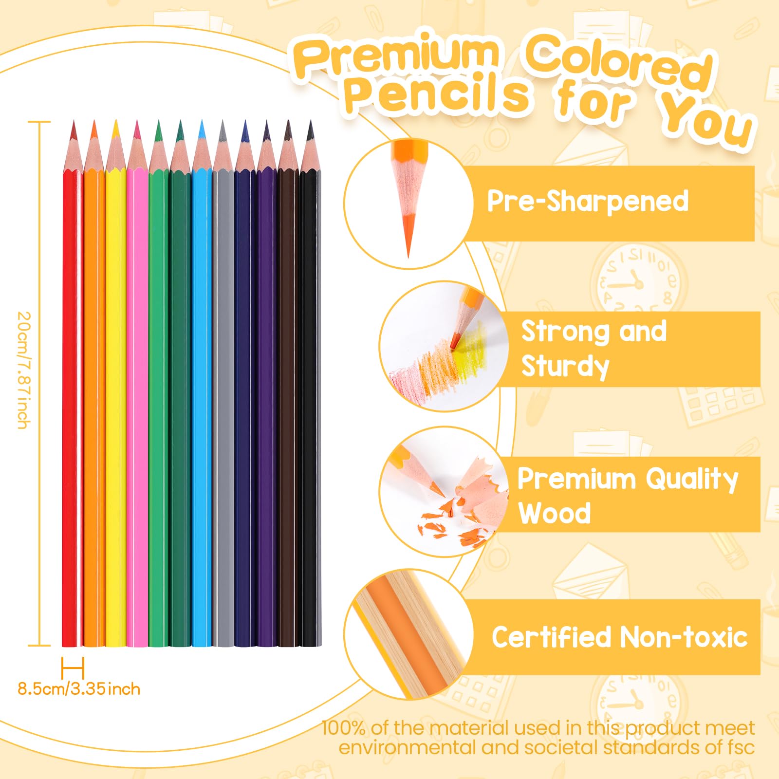 Toidgy layout of 16 included sharpeners and pencils, keeping classroom activities continuous
