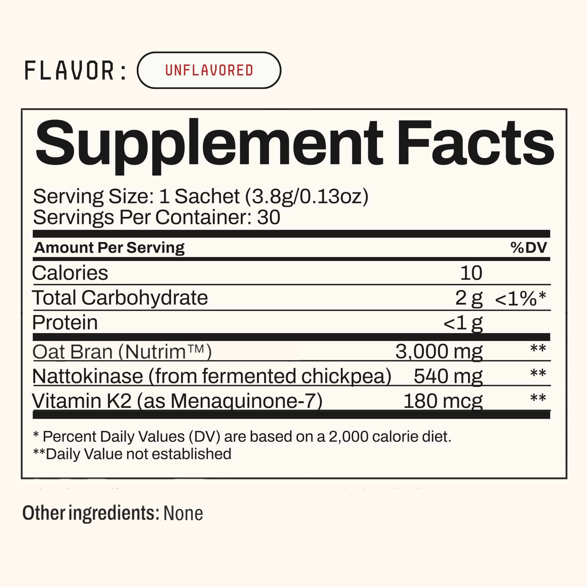 Toku organic oat bran ingredient display indicating natural beta glucan fiber source