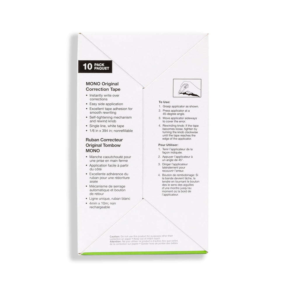Tombow MONO sideways application tip showing precise placement benefit