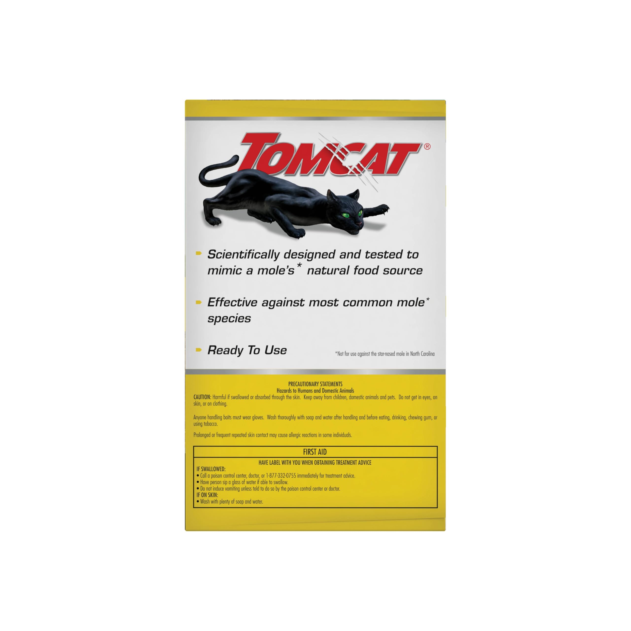 Tomcat bait used in garden lifestyle scene showing discreet mole control without heavy equipment