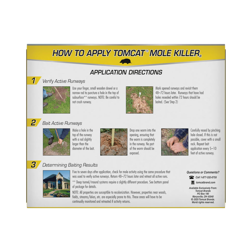 Tomcat near lawn mole mound showing problem area and benefit of targeted mole control
