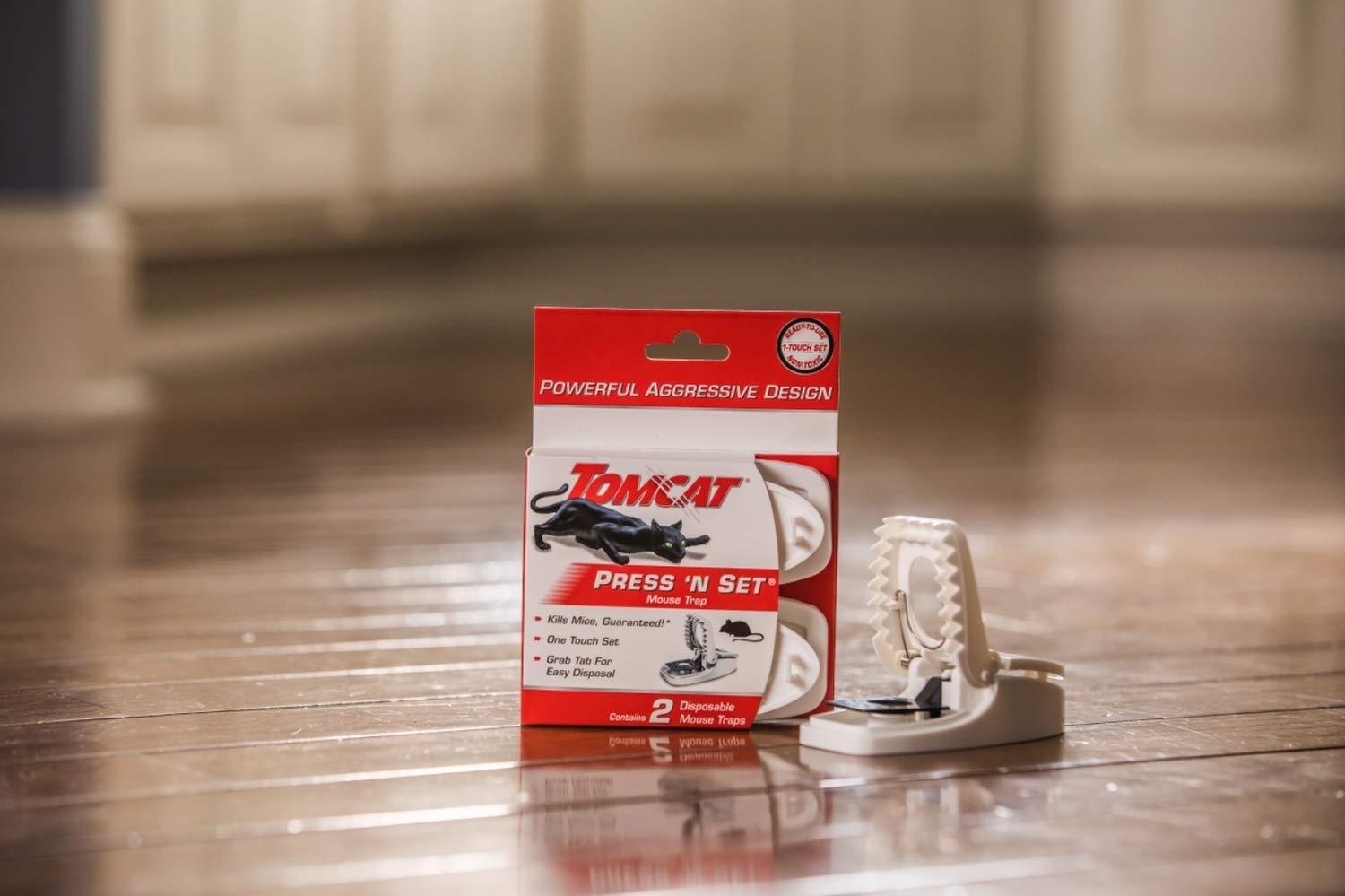 Tomcat open package displaying all eight disposable traps for ready replacement