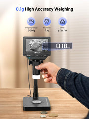 TOMLOV close-up of scale platform demonstrating precise 0.1g weighing
