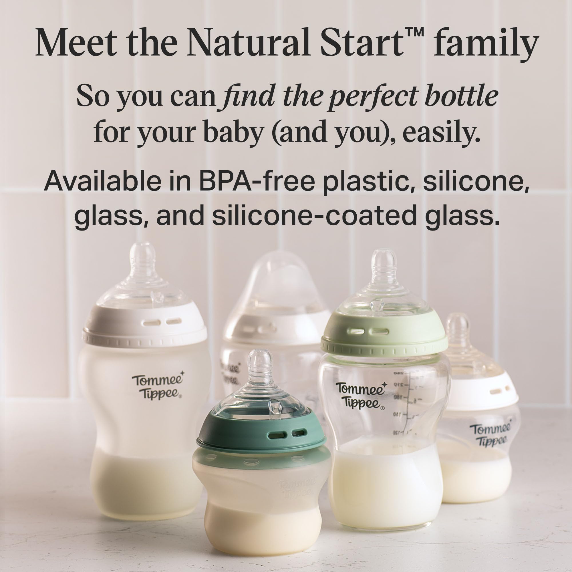 Tommee Tippee bottle in caregiver feeding scene to promote easy transitions
