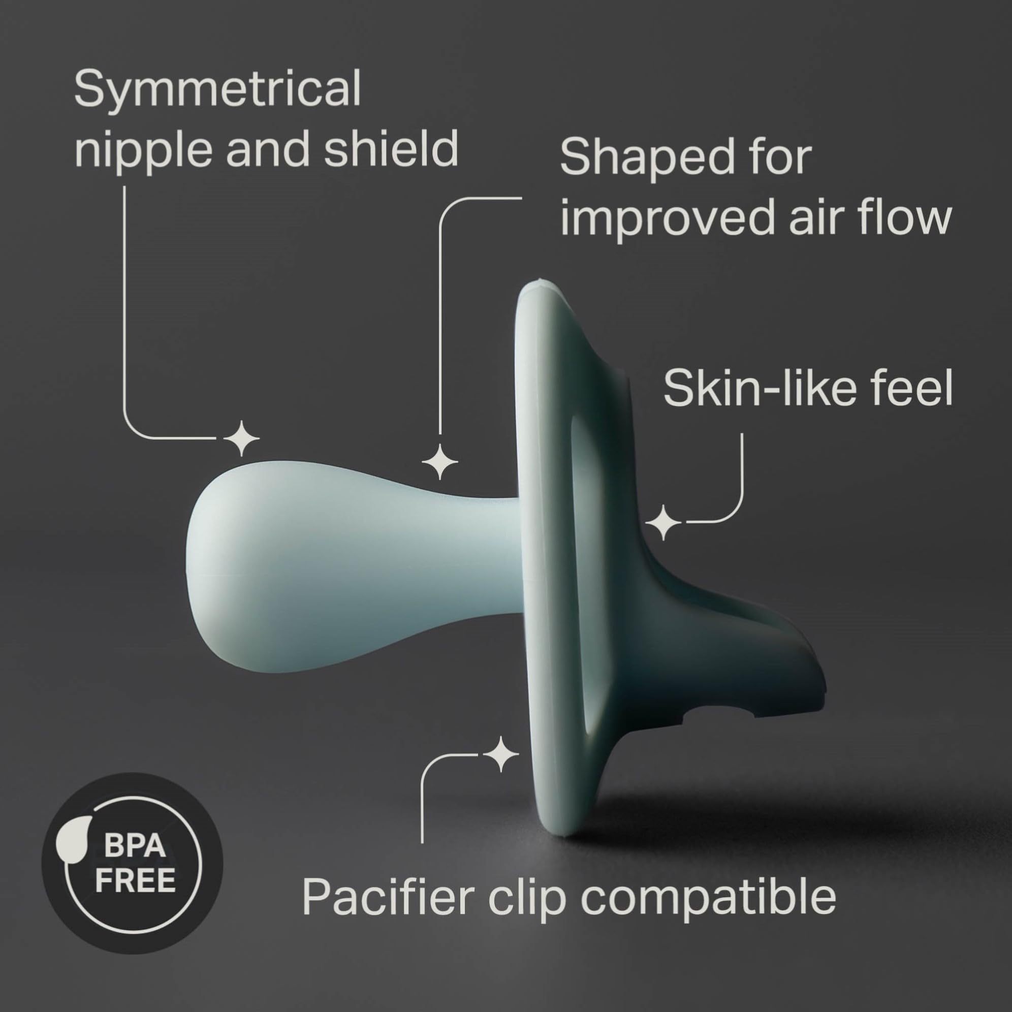 Tommee Tippee shield detail with air holes protecting skin from irritation