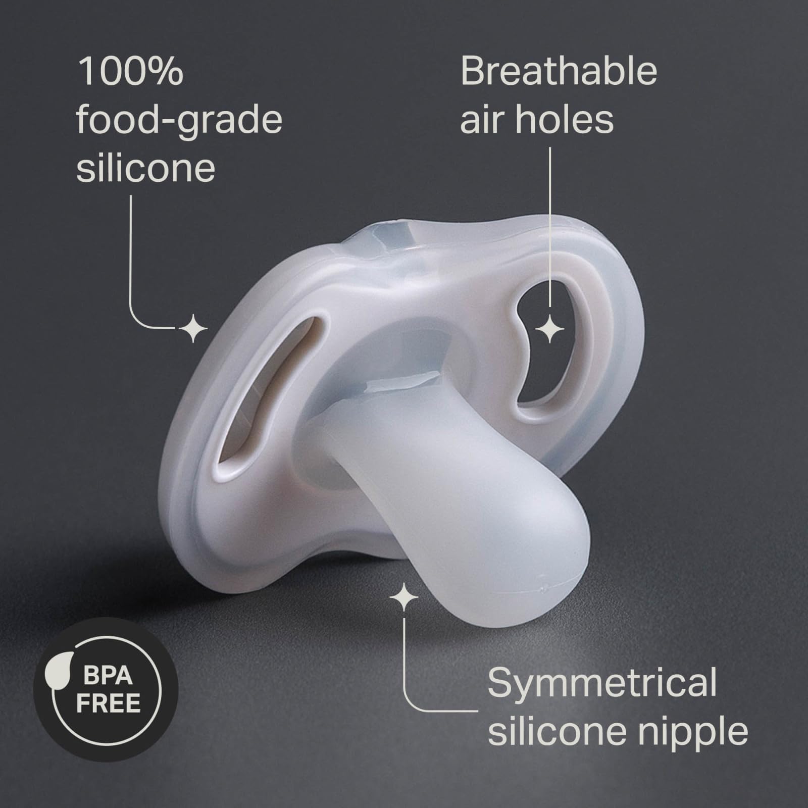 Tommee Tippee curved shield detail showing air holes and contour benefit reduces skin irritation