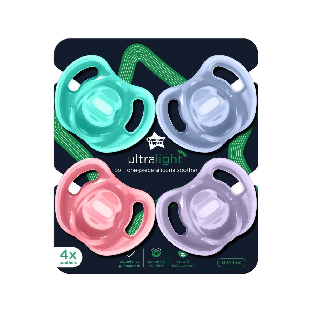 Tommee Tippee pacifier clipped to stroller, easy on-the-go calming solution