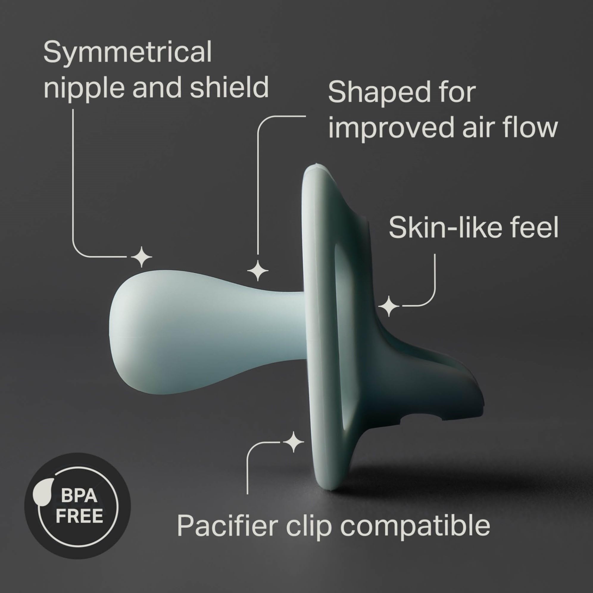 Tommee Tippee shield ventilation holes detail to help prevent skin irritation