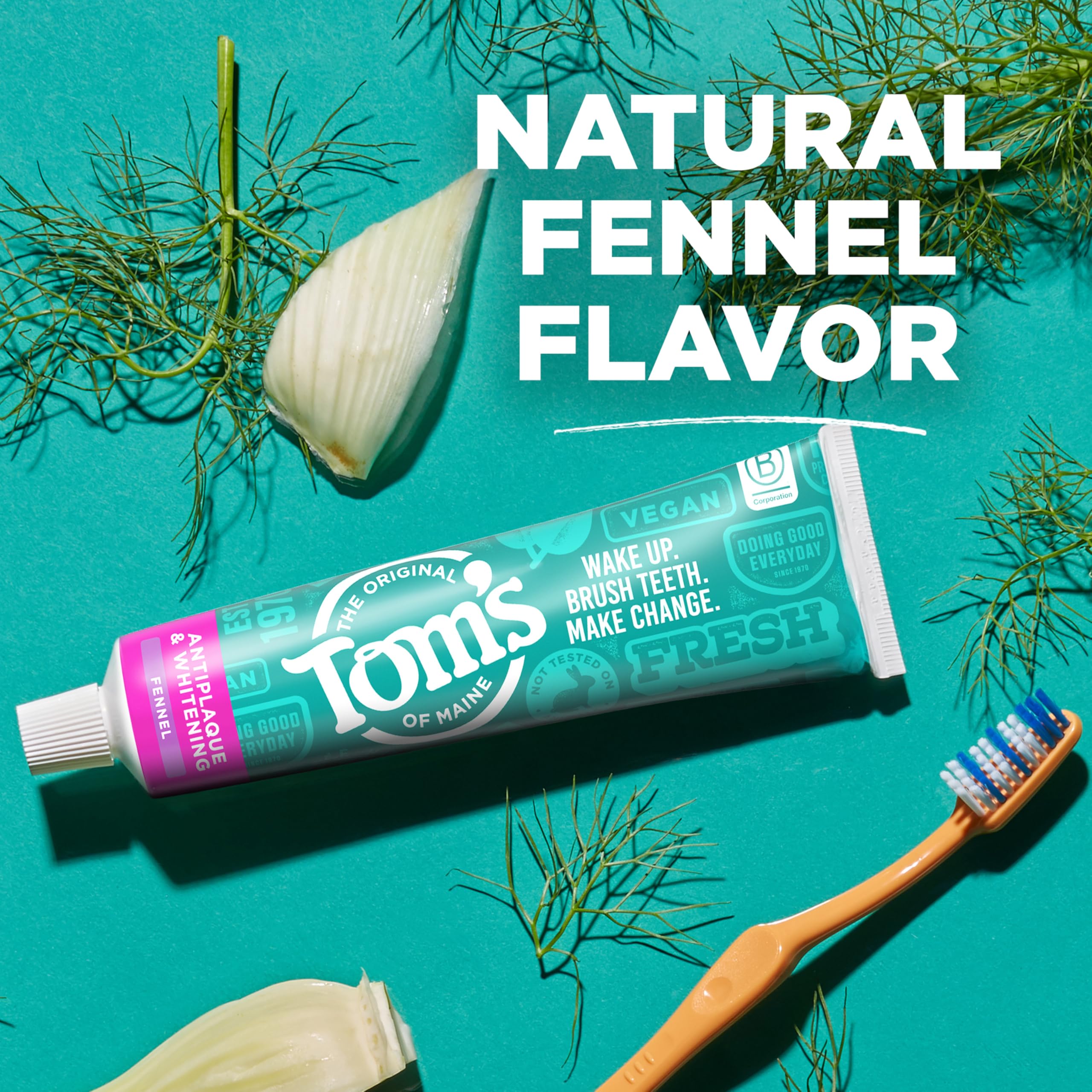Person brushing with Tom's of Maine demonstrating effective daily plaque control