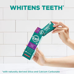 Tom's of Maine close-up paste texture on toothbrush for clean feeling