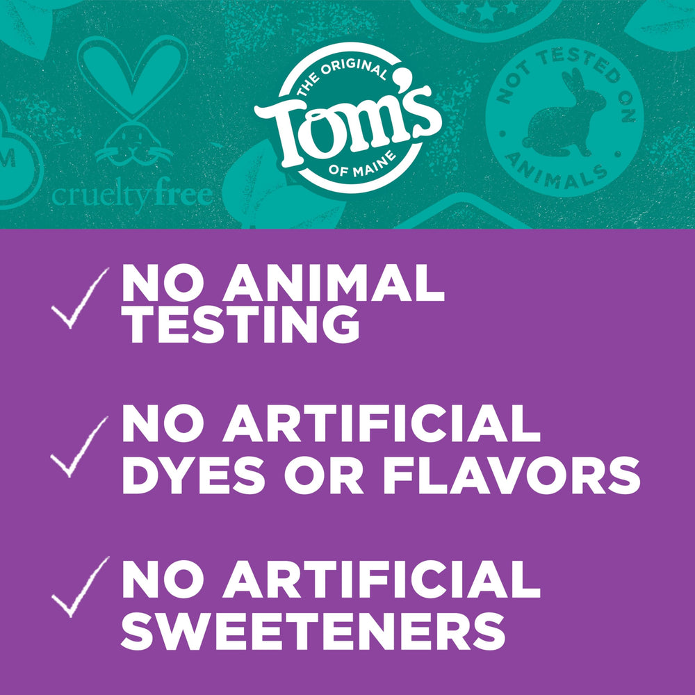 Tom's of Maine tube recycling flag and instructions for sustainability