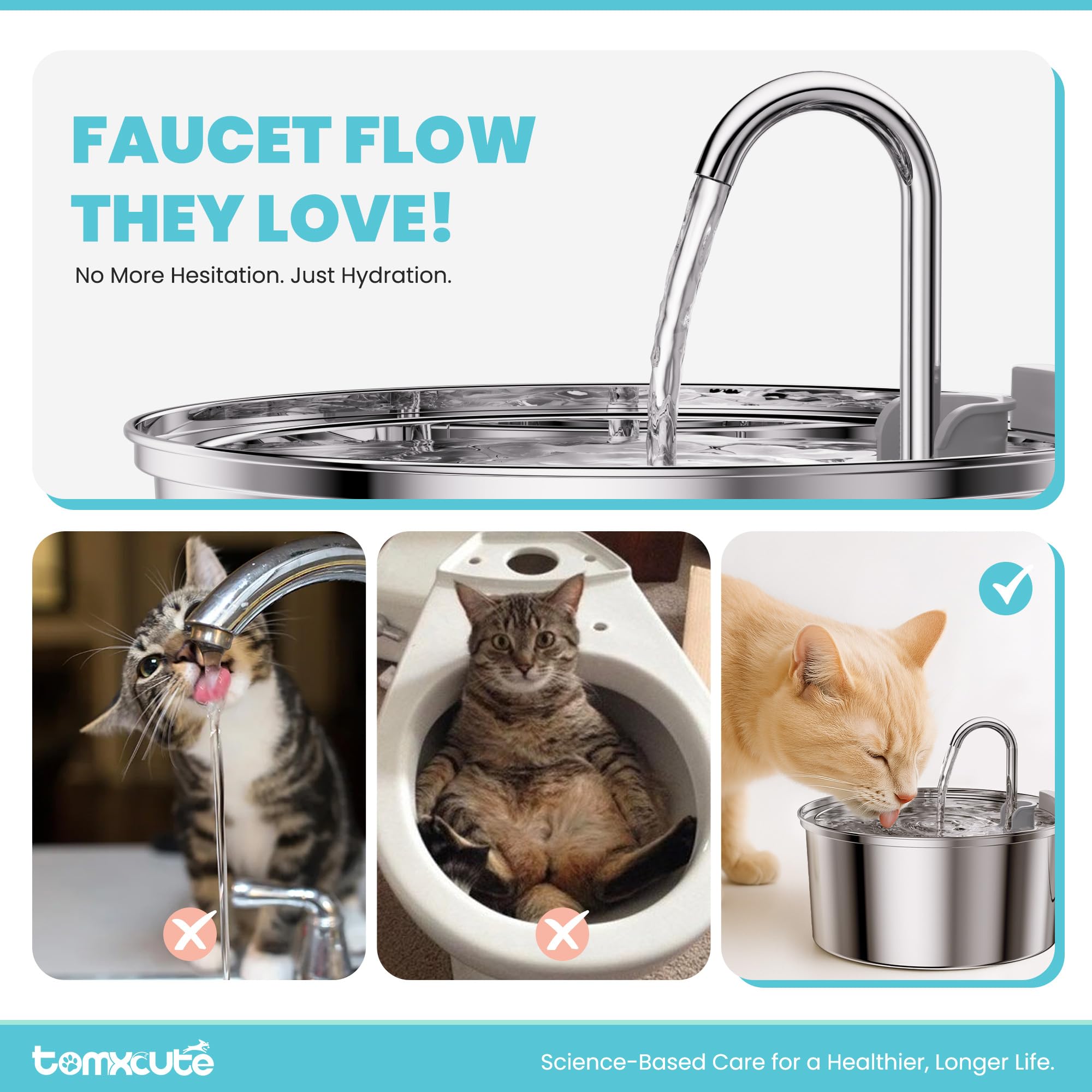 tomxcute pump close-up emphasizing quiet, low-consumption operation