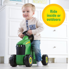 TOMY John Deere close-up of wheels showing durable tread for indoor and outdoor traction