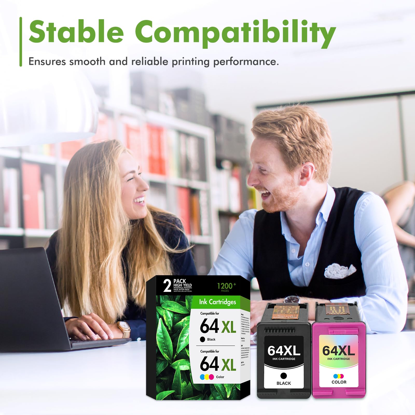 Tonassy 64XL ink droplet detail illustrating vivid color output and smooth flow