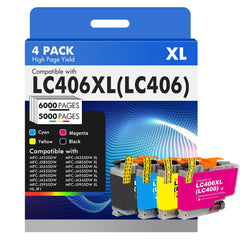 Toner H-Party front packaging showing LC406 4-pack and value benefit