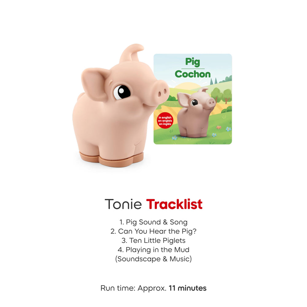 Tonies figures placed beside Toniebox player showing instant audio playback benefit