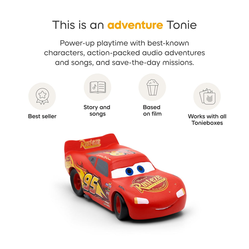 Tonies Lightning McQueen close-up of face expressing recognizable character charm