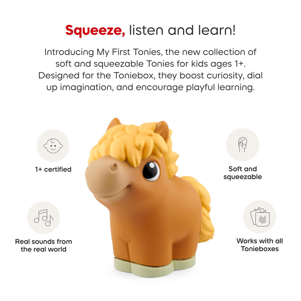 Tonies pig figure texture detail highlighting squeezable surface and easy cleaning