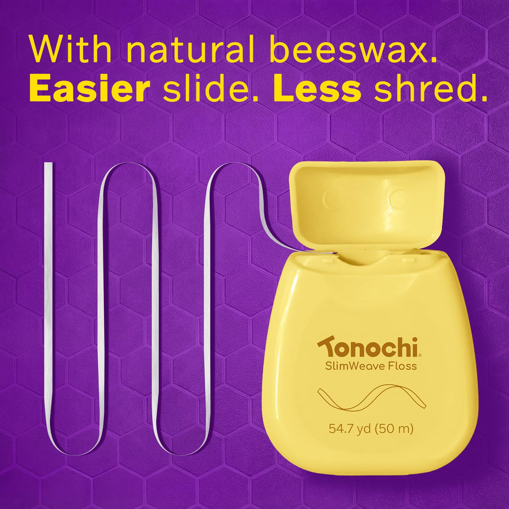 Tonochi coated floss detail with beeswax and xylitol, improved glide