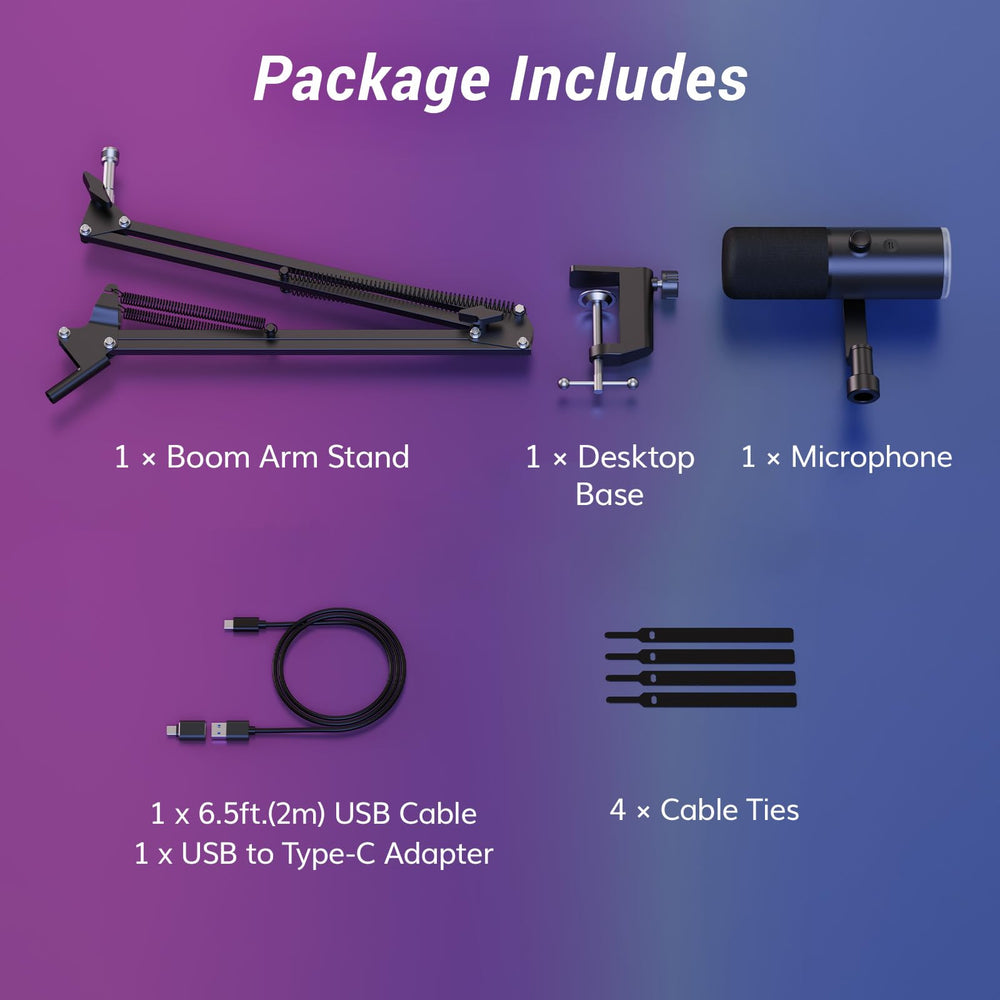 TONOR packaging layout showing included items and quick start convenience benefit