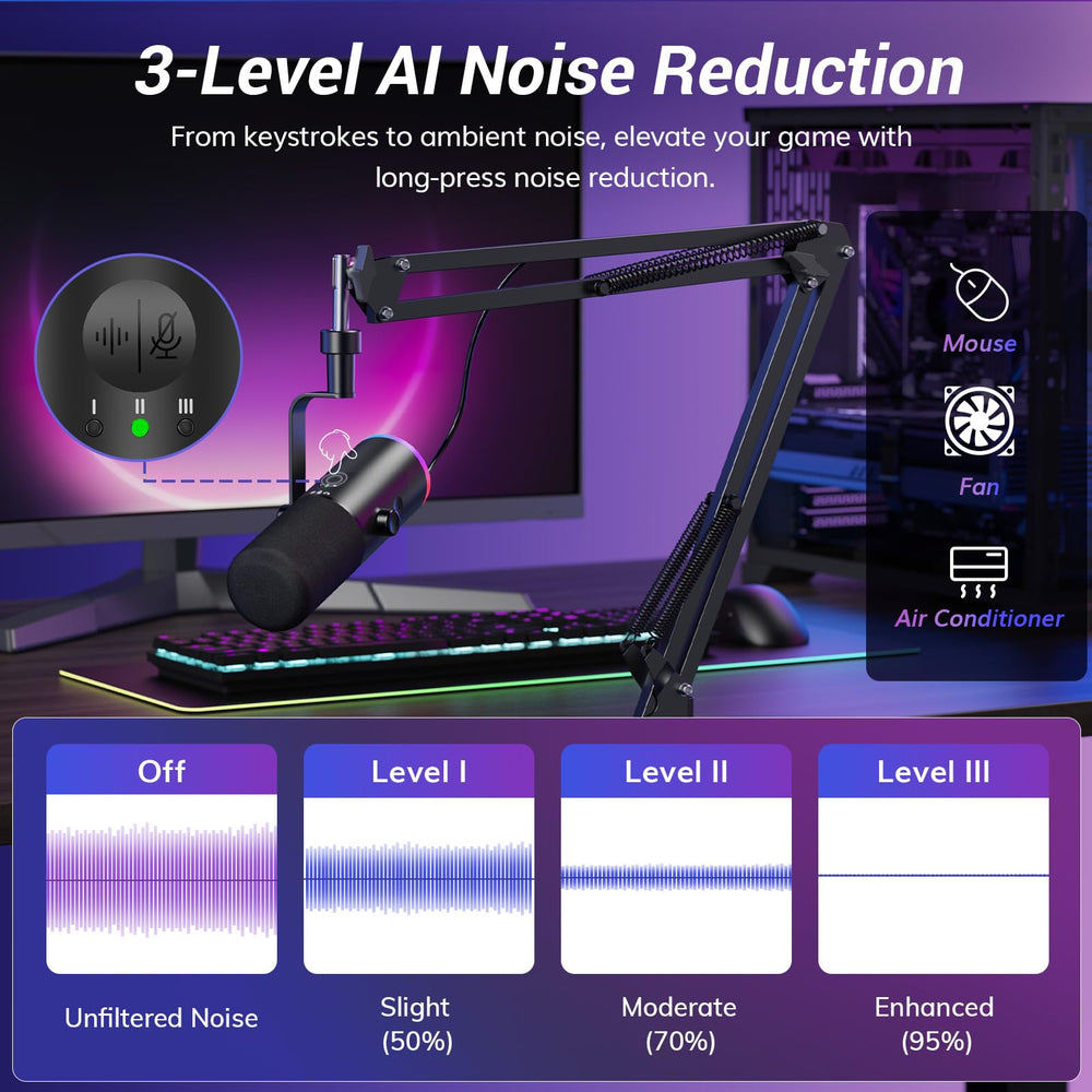 TONOR side controls with volume knobs and headphone jack for instant adjustments