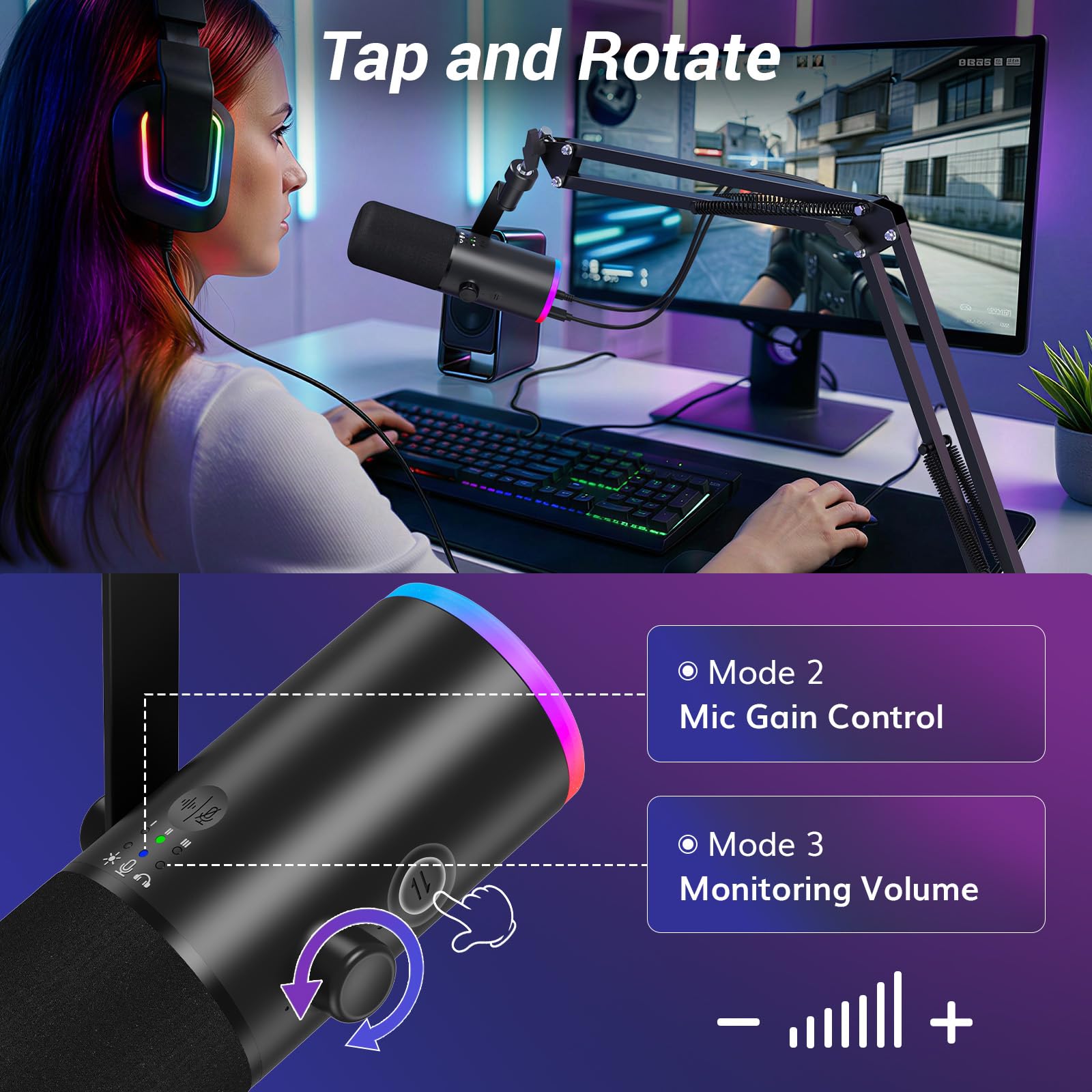 TONOR rear view of XLR and USB ports enabling upgradeable connection benefit