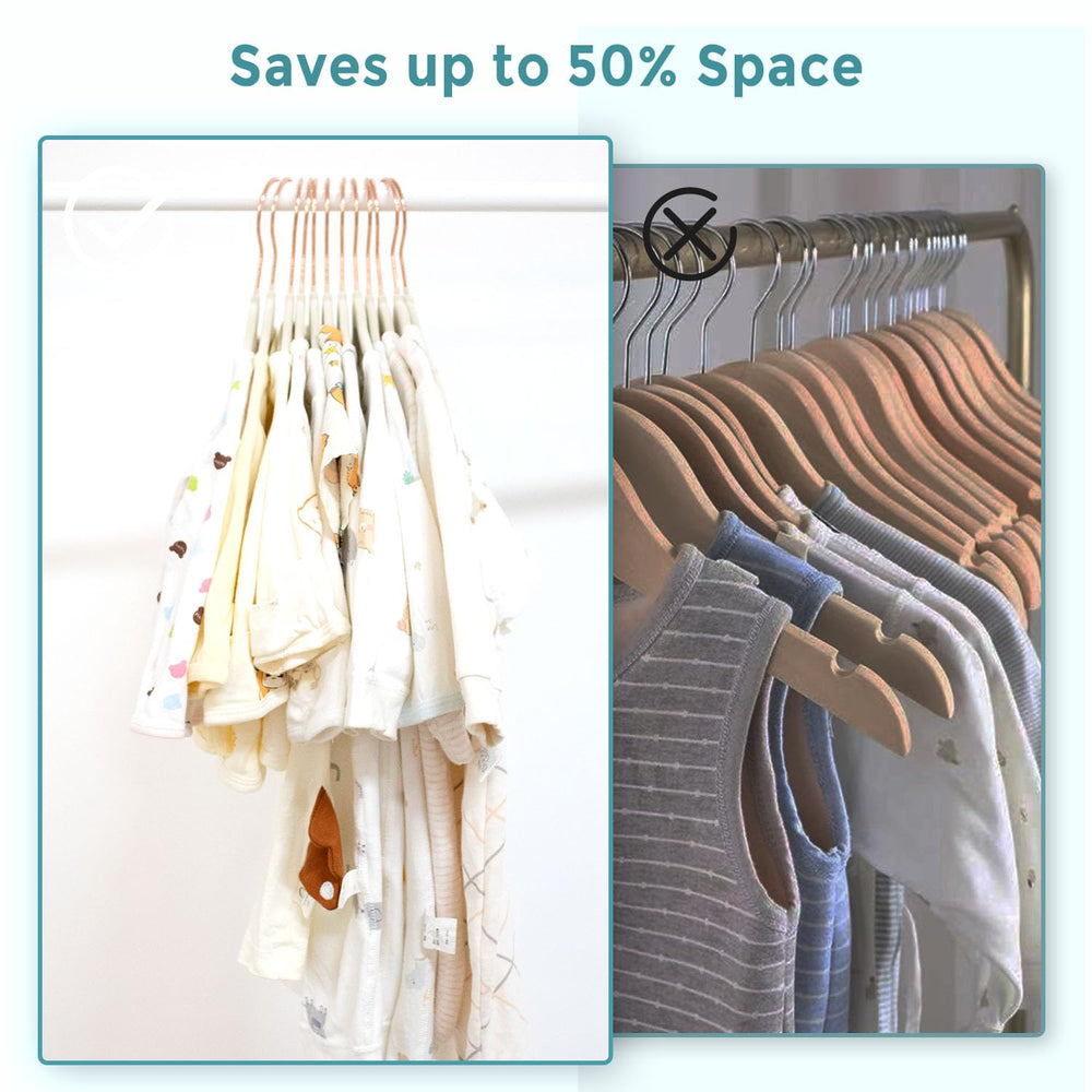 Tonswachic slim hangers in closet saving space and maximizing organization