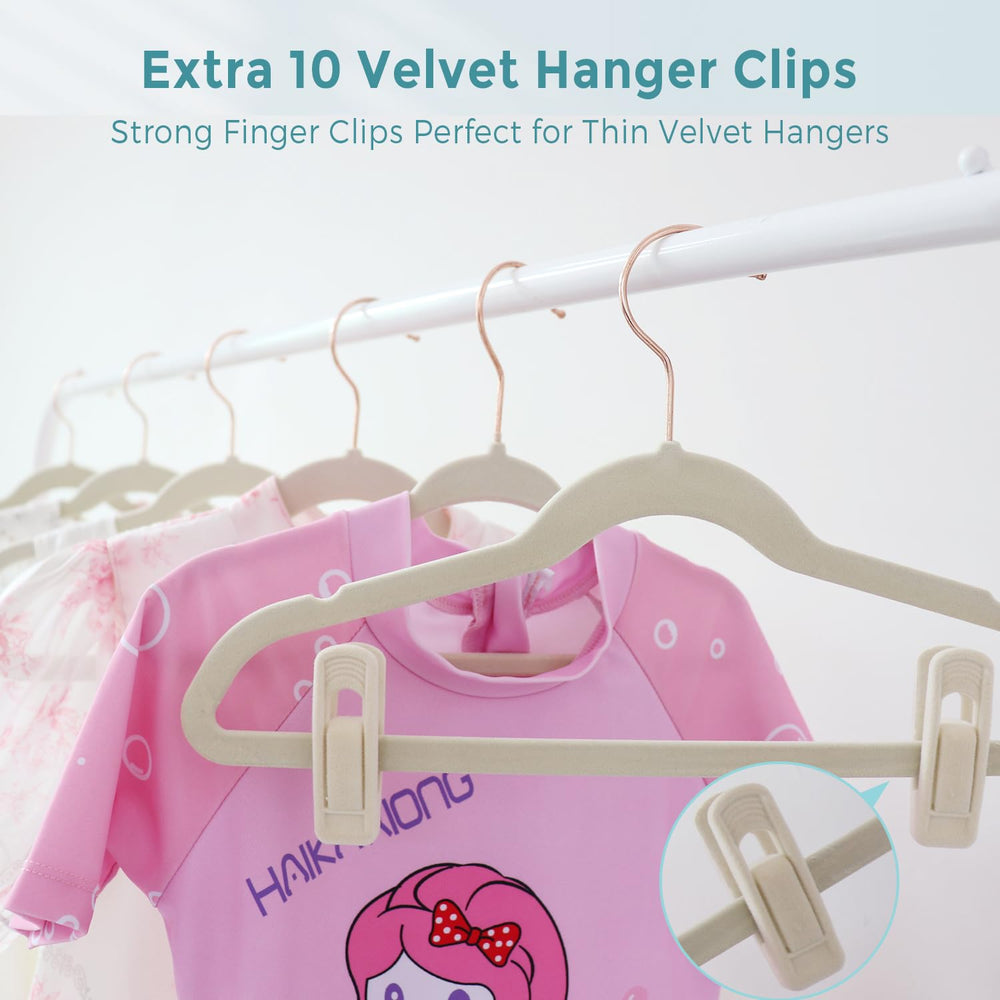 Tonswachic hangers displayed in nursery creating tidy, stylish storage