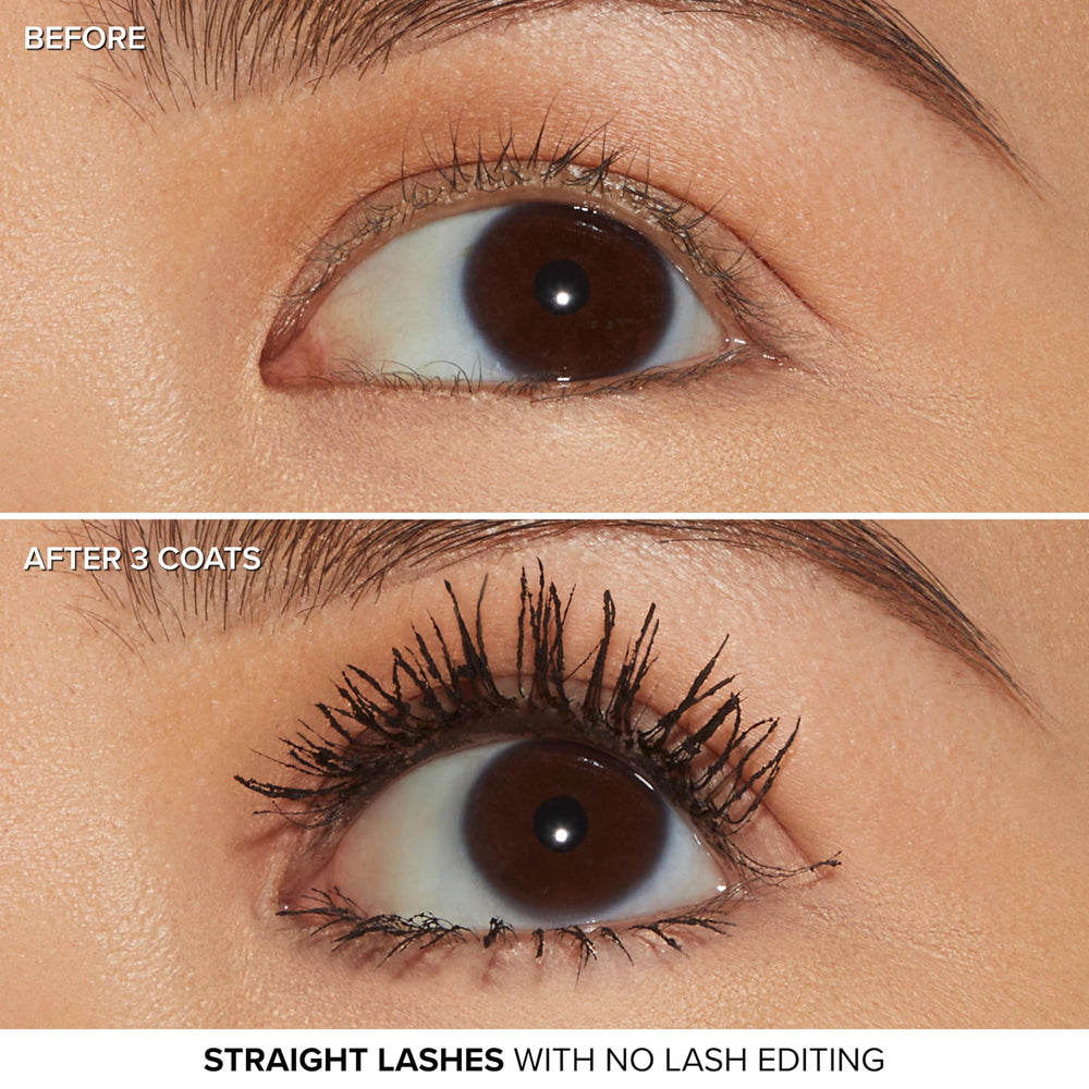 Too Faced black pigment stroke on white to show deep color payoff