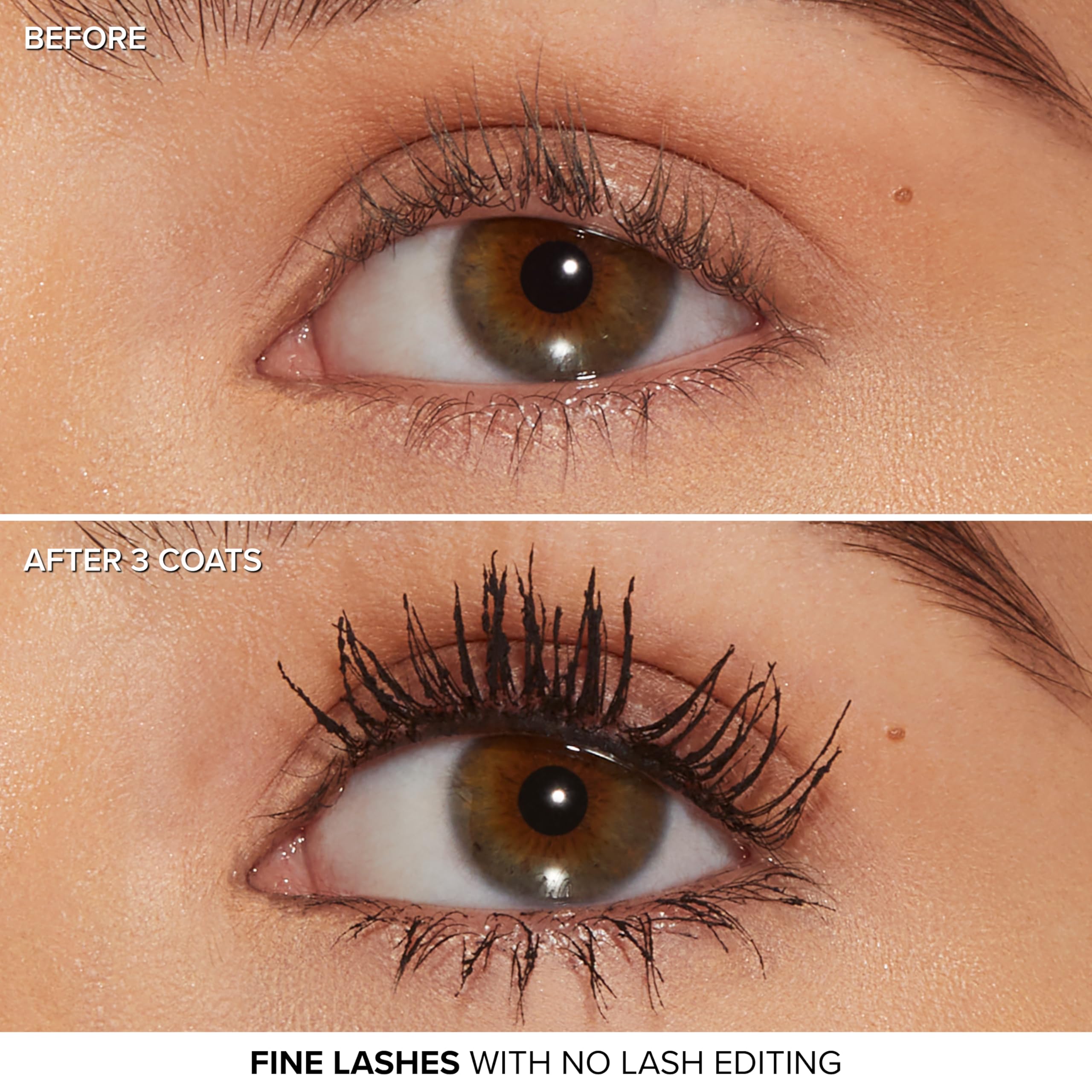 Too Faced mascara texture on wrist showing density and rich black payoff