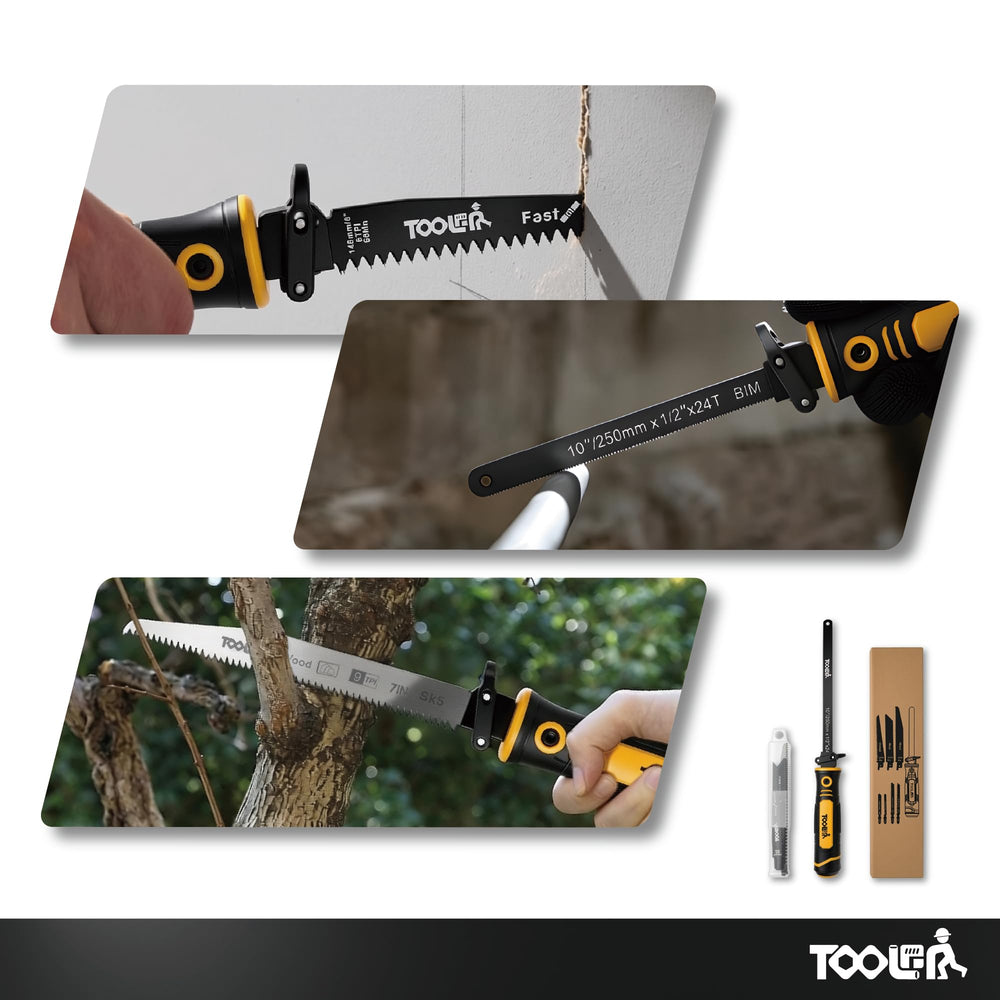TOOLAN compact saw inside toolbox showing size and space-saving advantage