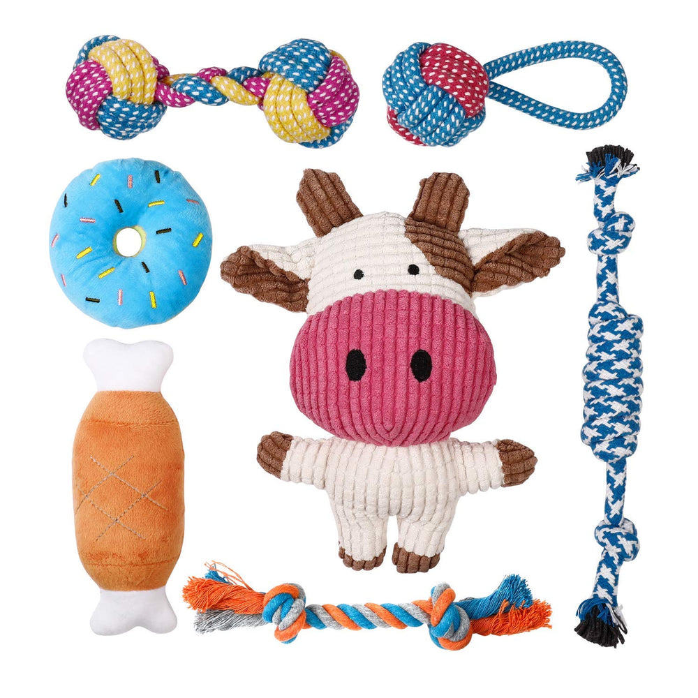 Toozey front packaging showing all seven puppy toys for easy selection