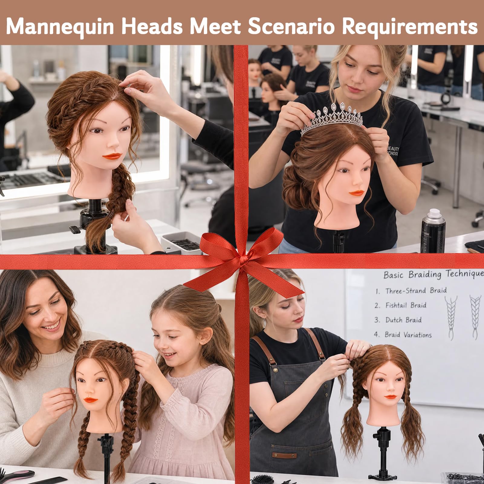 TopDirect mannequin being styled in a salon setting for hands-on practice