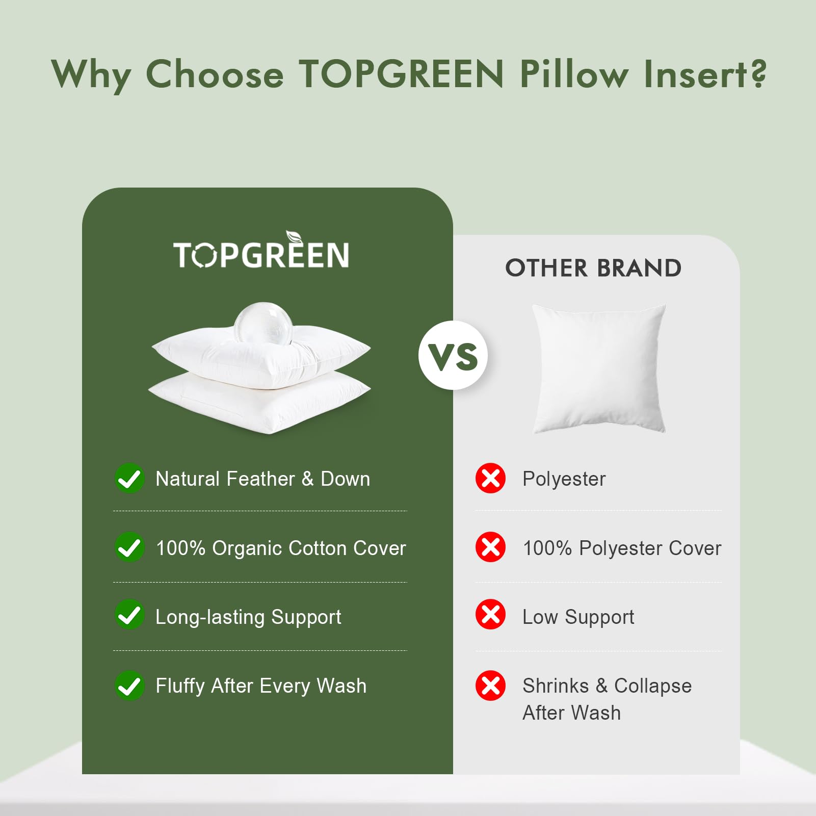 TOPGREEN pair styled on bed creating cozy layered decorative look