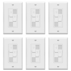 TOPGREENER front view of dual-load dimmer showing sleek white finish and benefit of discreet control