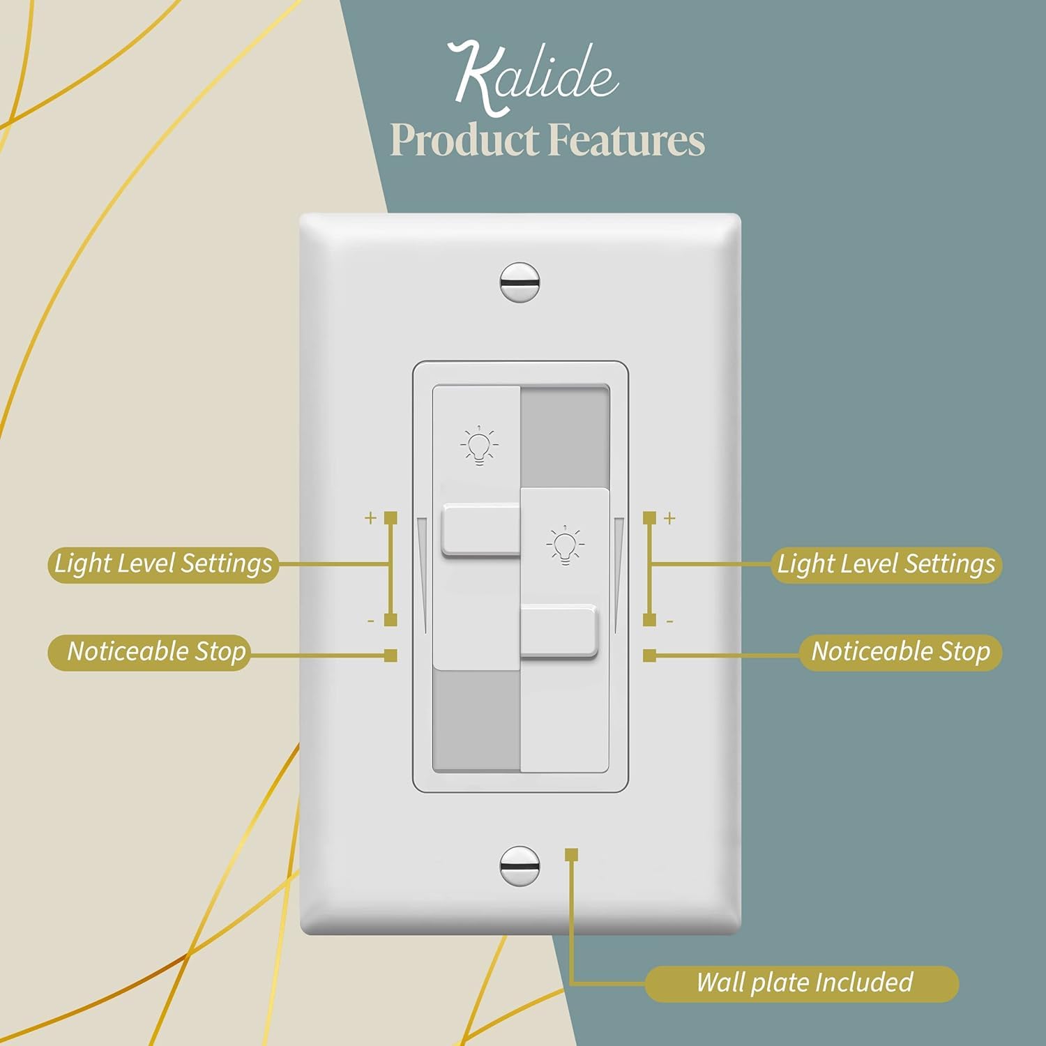 TOPGREENER dimmer installed in wall with standard plate demonstrating neat retrofit and space-saving benefit